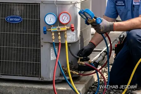 AC Maintenance in Al-Nazlah Al-Sharqiyah, Jeddah — Wathab AC work steps