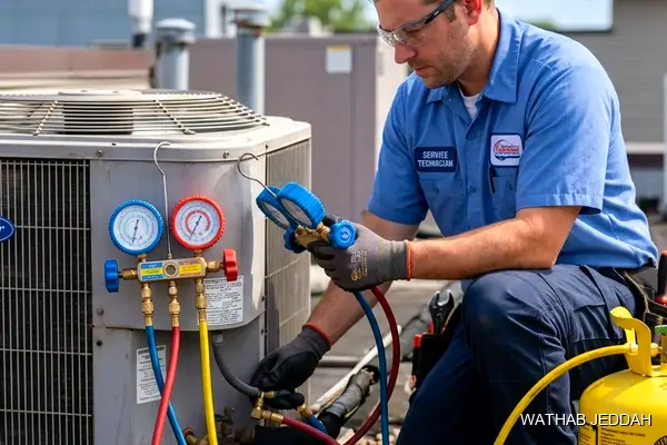 صورة مهنية توضح صيانة مكيفات مساجد جدة من وثاب التكييف