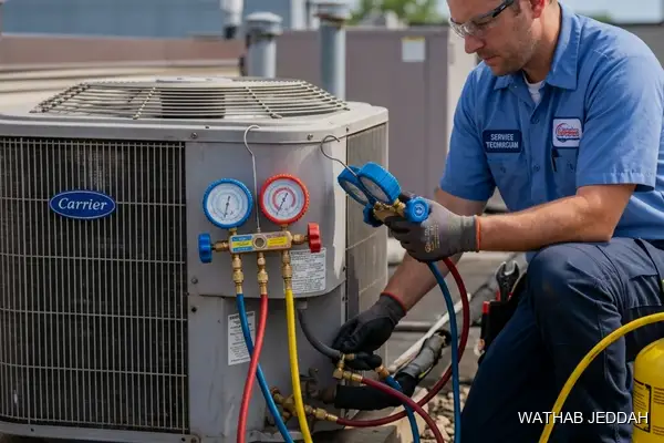 Professional photo illustrating Emergency Central AC Maintenance in Jeddah by Wathab AC